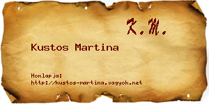 Kustos Martina névjegykártya